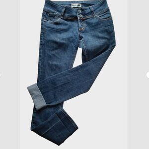 Miss Anna Jeans Women's Size 42 Blue Cotton Blend 5-Pocket Design Straight Leg